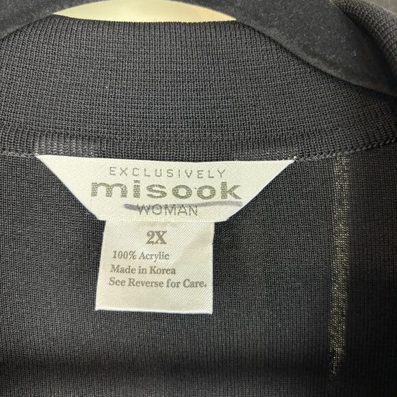 Misook Black Purple Travel Knit Cardigan Women’s 2X Stretch Luxe - Picture 4 of 7